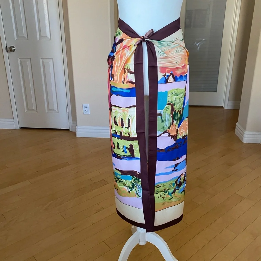 100% Silk Vibrant Multicolor Women's Scarf
